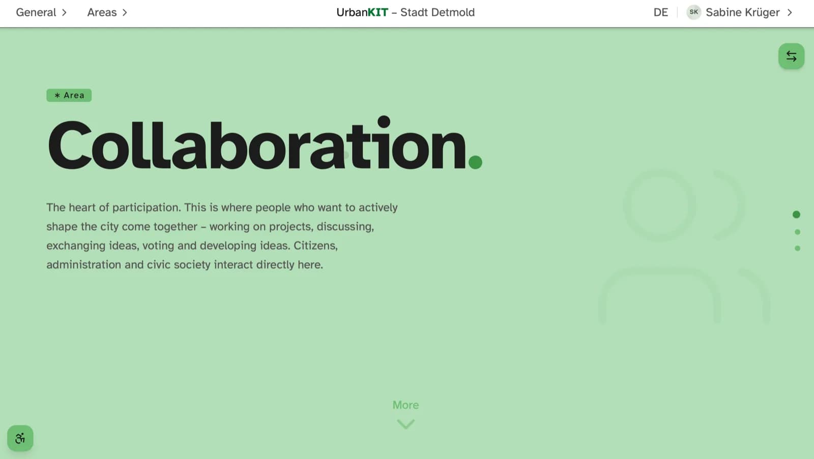 Screenshot of UrbanKIT collaboration content area