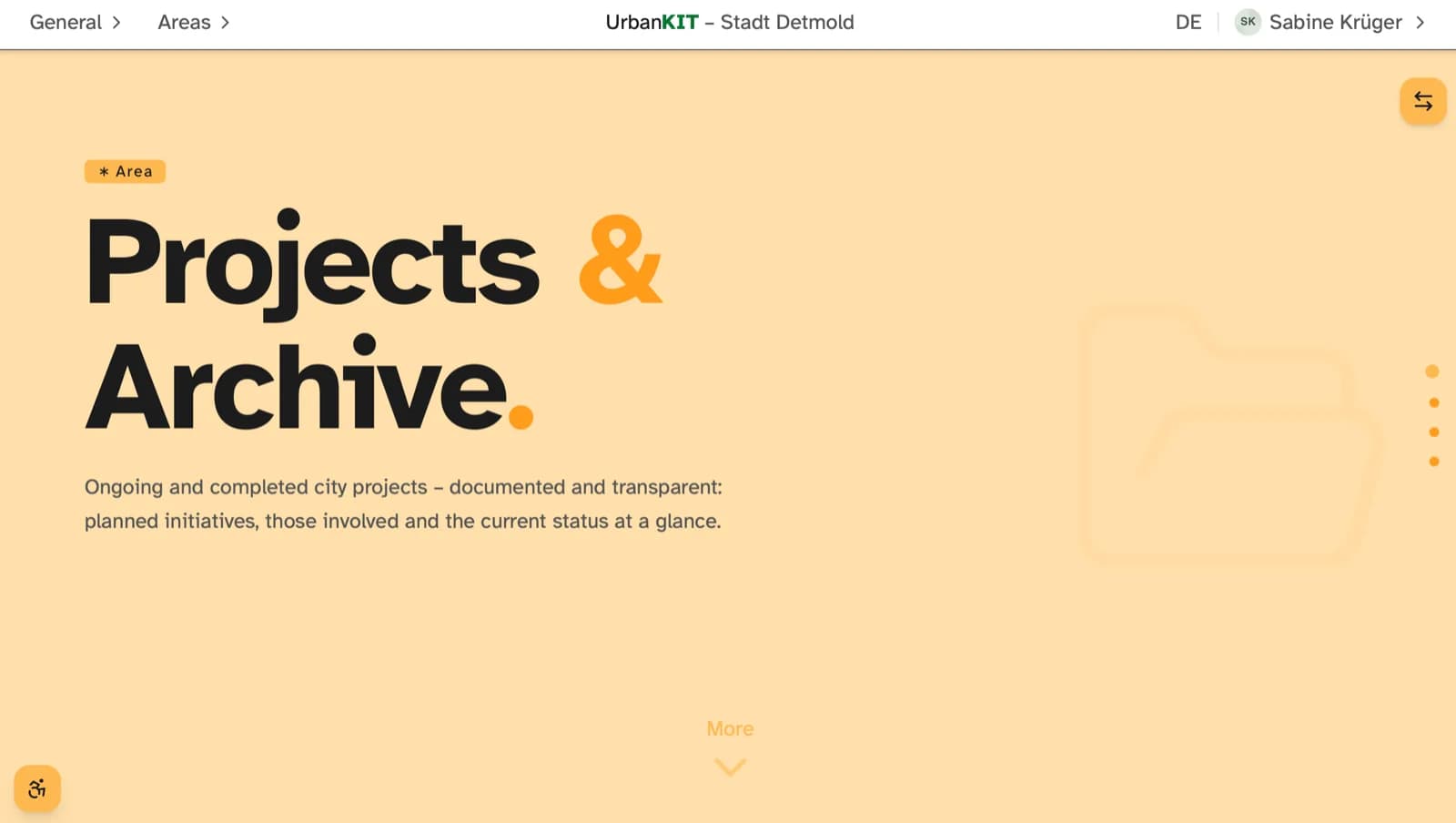 Screenshot of UrbanKIT archive content area